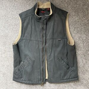 Wolverine Black Work Vest with Cream Sherpa Lining